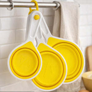 Yellow Collapsible Silicone Measuring Cups | Zing