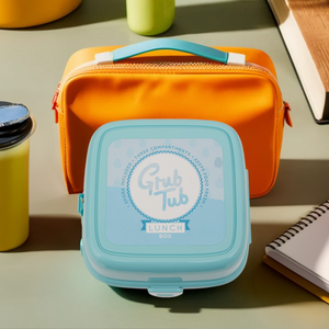 4 Compartments Mint Green Lunch Box | Grub Tub