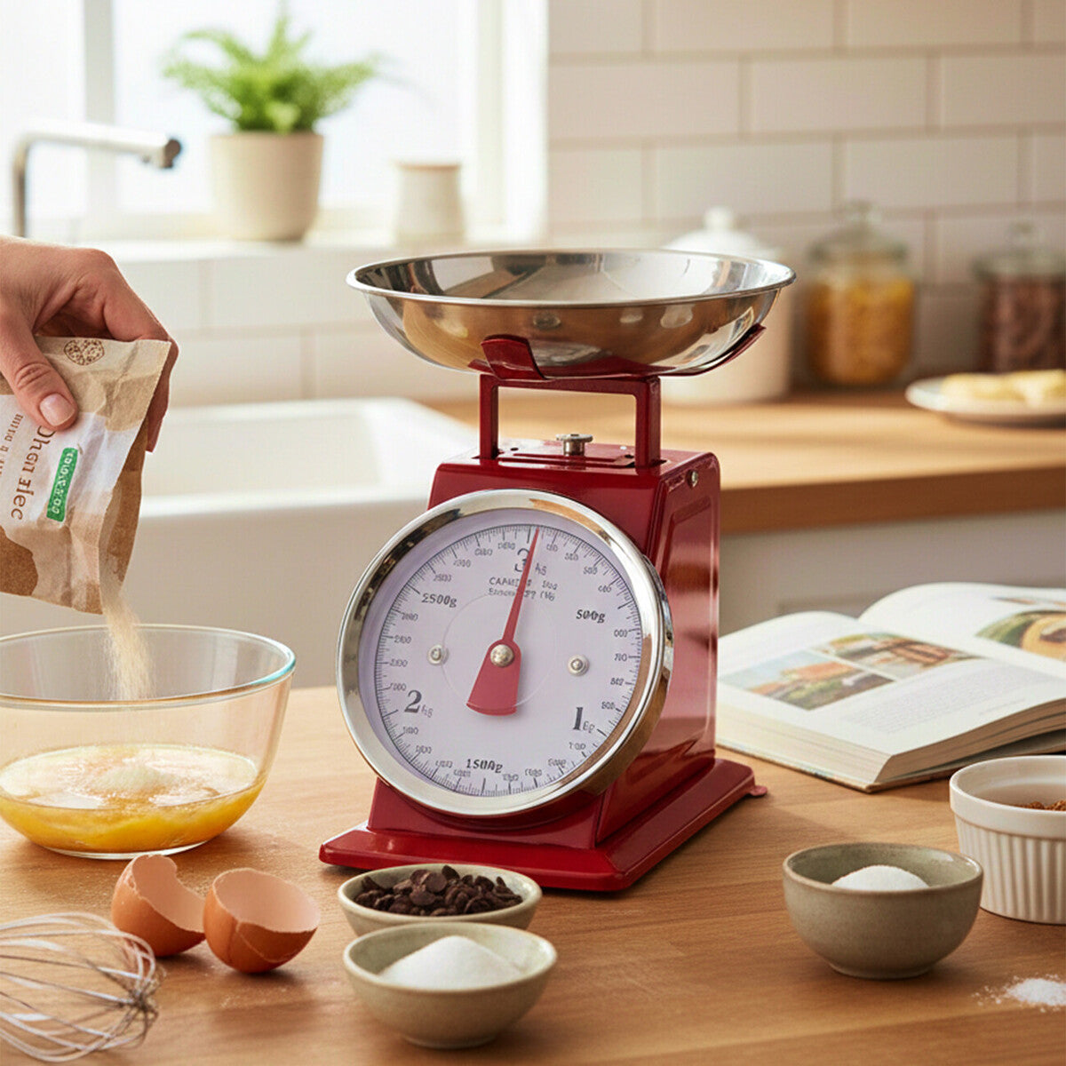 Olivier 3Kg Red Retro Kitchen Scale