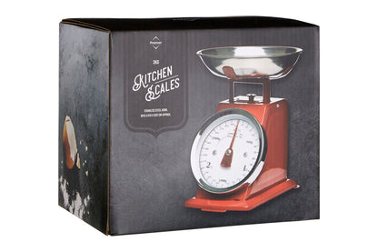 Olivier 3Kg Red Retro Kitchen Scale