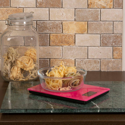 Zing Hot Pink Glass Kitchen Scale