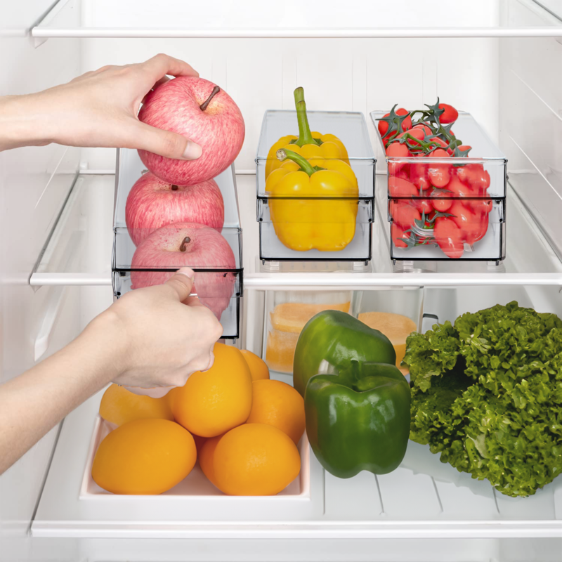 Romm Set Of Two Small Stackable Fridge Storage Trays