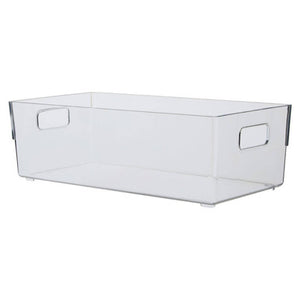 Romm Large Clear Plastic Fridge Bin With Handles