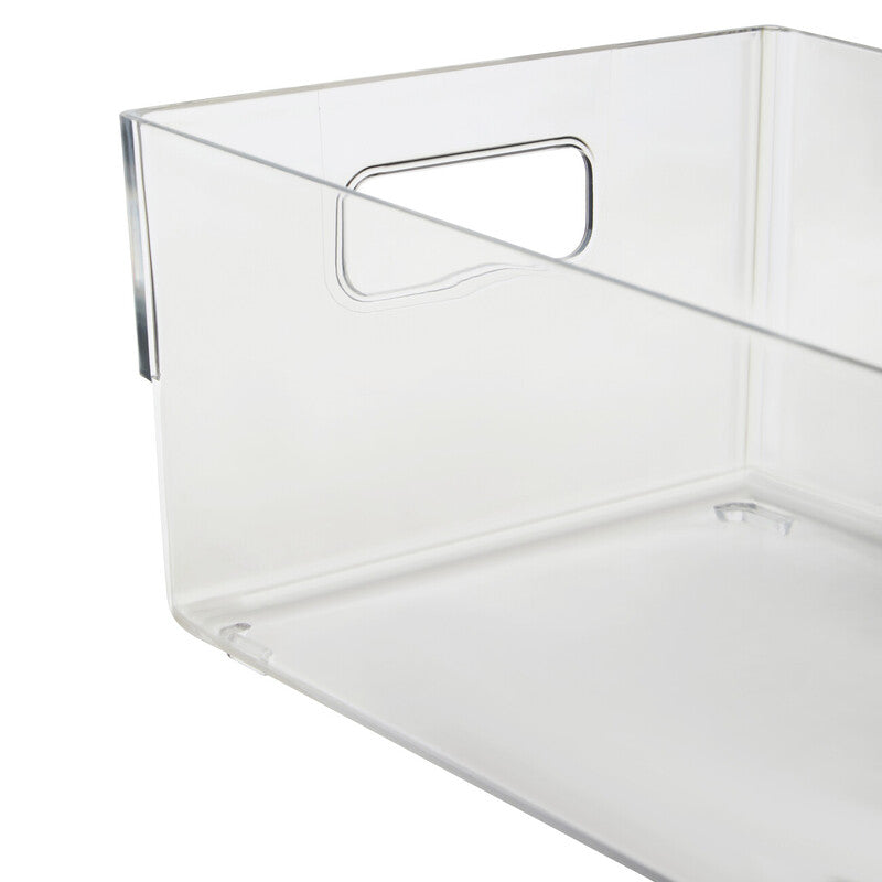 Romm Large Clear Plastic Fridge Bin With Handles