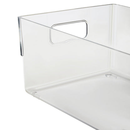 Romm Large Clear Plastic Fridge Bin With Handles