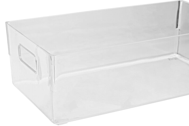 Romm Large Clear Plastic Fridge Bin With Handles