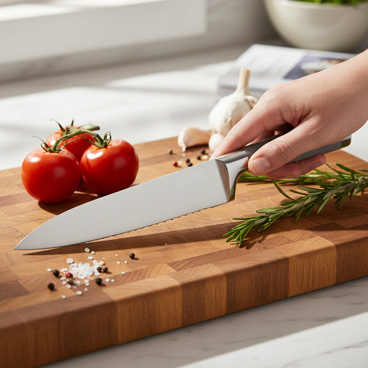 5 Piece Knife Set with Acrylic Block | Corsico