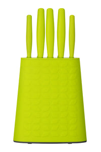 5Pc Lime Green Knife Block Set | Living Colour