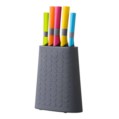 Living Colour 5Pc Knife Set With Rubber Handle
