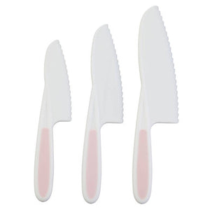Zing Set Of 3 Dessert Or Salad Knives In Pastel Pink