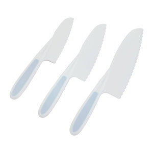Zing Set Of 3 Dessert Or Salad Knives In Pastel Blue