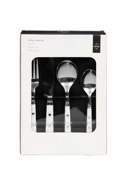 Lucienne 16Pc White Cutlery Set