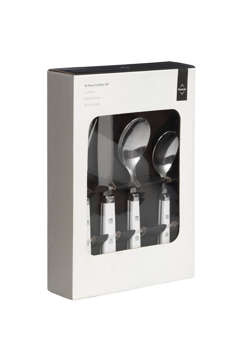 Lucienne 16Pc White Cutlery Set