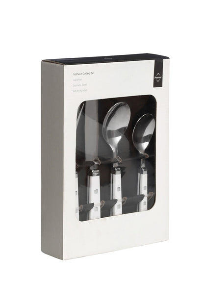 Lucienne 16Pc White Cutlery Set