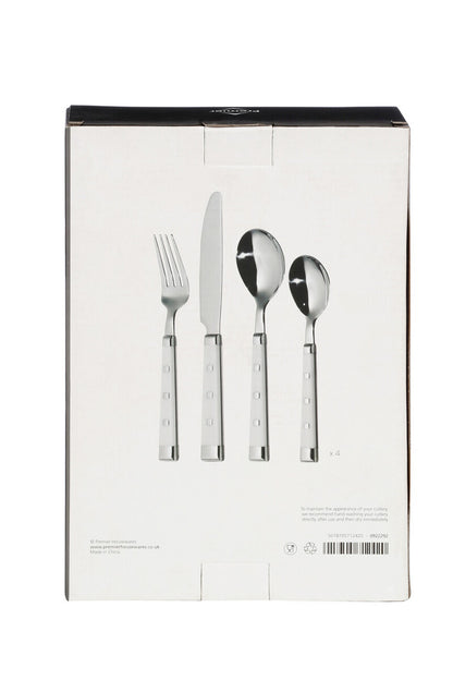 Lucienne 16Pc White Cutlery Set