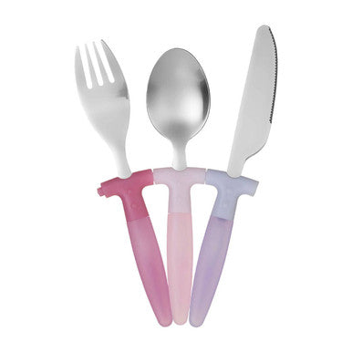 Kai Childrens 3 Piece Pink Cutlery Set