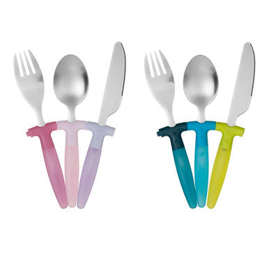 Childrens 3Pc Pink Cutlery Set
