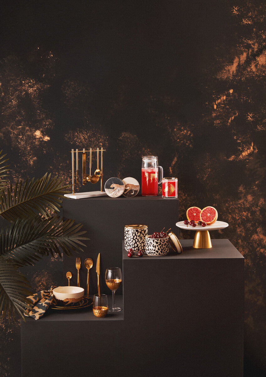 Avie Glow 16 Piece Gold Cutlery Set