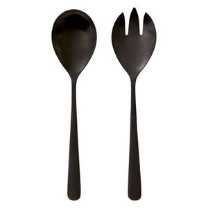 Matt Black 2 Piece Salad Servers | Modern Retro
