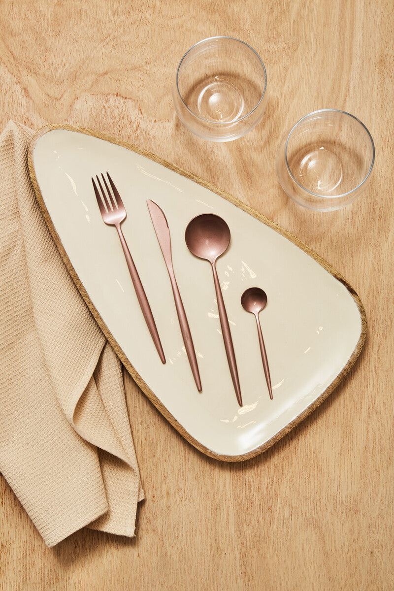 Avie 16 Piece Matte Pink Finish Cutlery Set