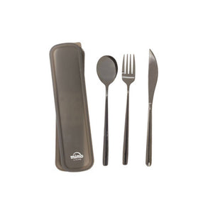 Mimo 3 Piece Black Travel Cutlery Set With Case
