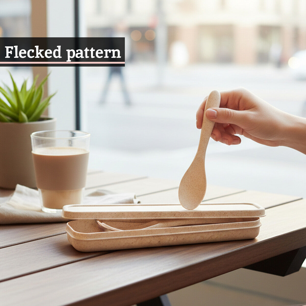 Mimo 3 Piece Natural Wheat Straw Travel Cutlery Set