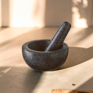 Speckled Charcoal Granite Tall Mortar and Pestle | Norse