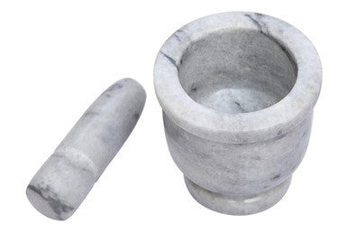 Salerno White Marble Large Mortar And Pestle Set