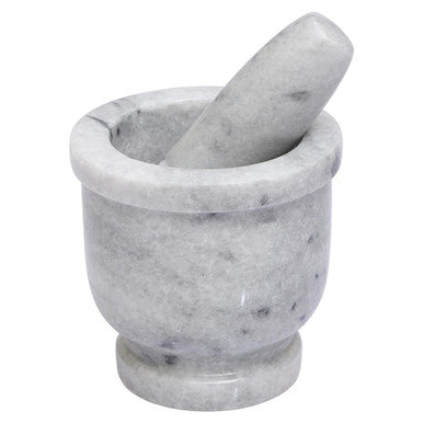 Salerno White Marble Large Mortar And Pestle Set