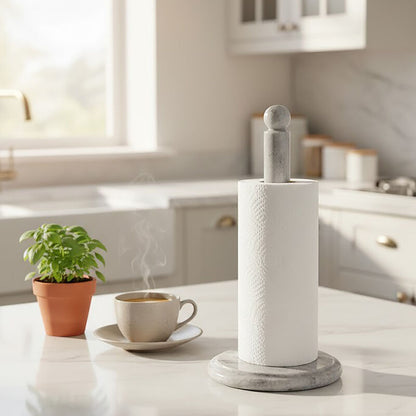 Salerno Grey Marble Kitchen Roll Holder