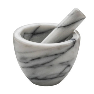 Salerno White Marble Mortar And Pestle