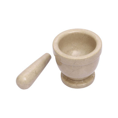 Himaya Champagne Marble Mortar And Pestle