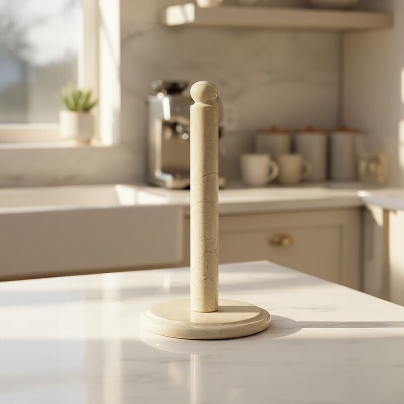 Himaya Champagne Marble Kitchen Roll Holder