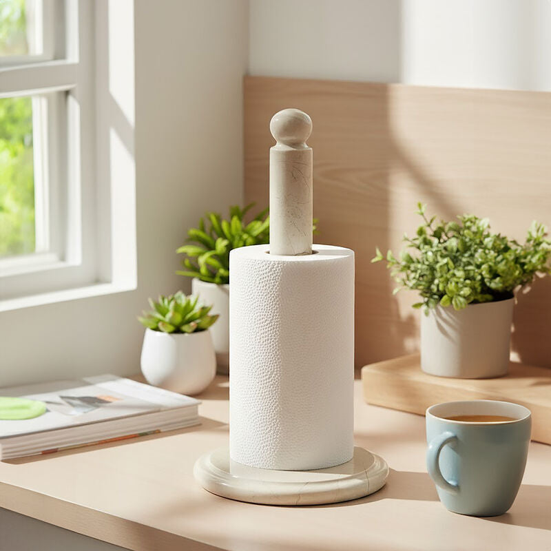 Himaya Champagne Marble Kitchen Roll Holder