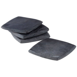 Set of 4 Dark Grey Marble Square Coasters | Marmore