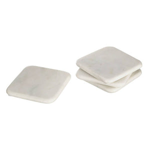 Kindia Set of 4 Off White Square Marble Coasters