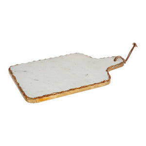 Empire White Marble And Gold Serving Paddle Board