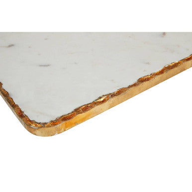 Empire White Marble And Gold Foil Serving Paddle Board