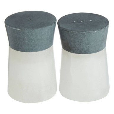 Bulgari White And Grey Finish Salt And Pepper Set