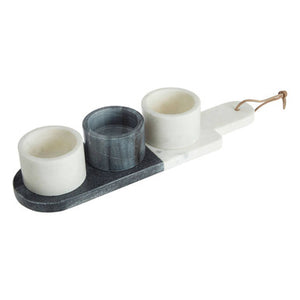 Bulgari Marble Condiment Bowls And Board Set