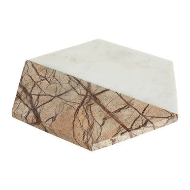 Annika White And Brown Forest Marble Chopping and Serving Board
