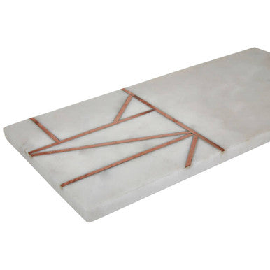 Monzaro White Marble And Copper Inlay Paddle Board