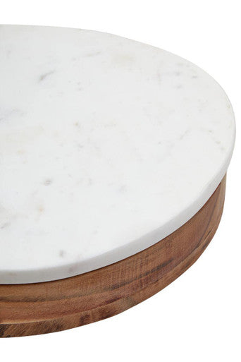 Monzaro White Marble And Wood Cheese Kni