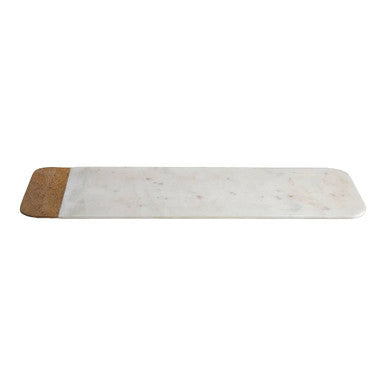 Monzaro Large White Marble And Mango Wood Serving Board