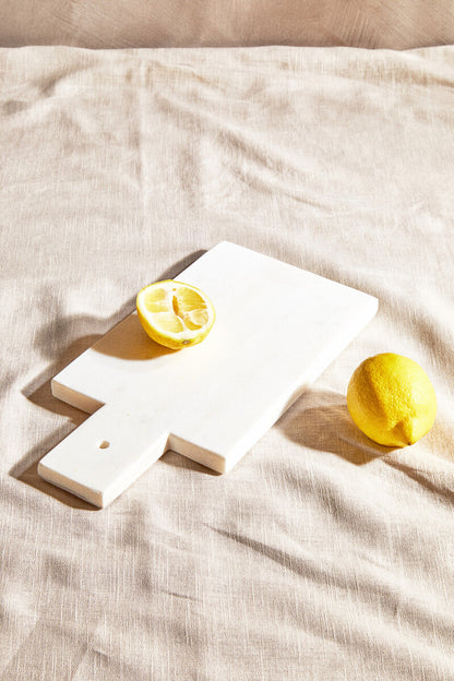 Kindia Small White Marble Paddle Chopping And Serving Board