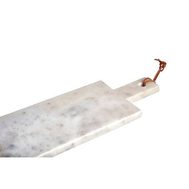 Salerno Large White Marble Paddle Chopping And Serving Board