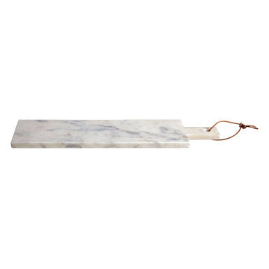 Salerno Medium White Marble Paddle Chopping And Serving Board