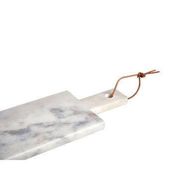 Salerno Medium White Marble Paddle Chopping And Serving Board