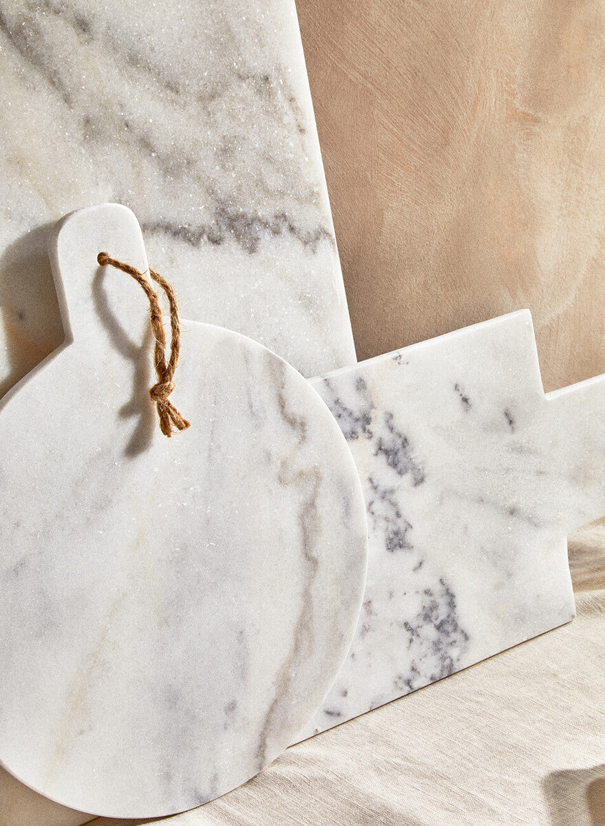Salerno Small White Marble Chopping And Serving Board