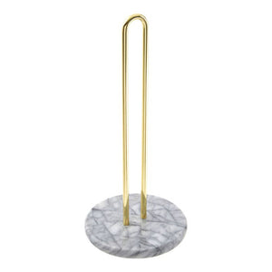 Delphine White Marble And Brass Kitchen Roll Holder